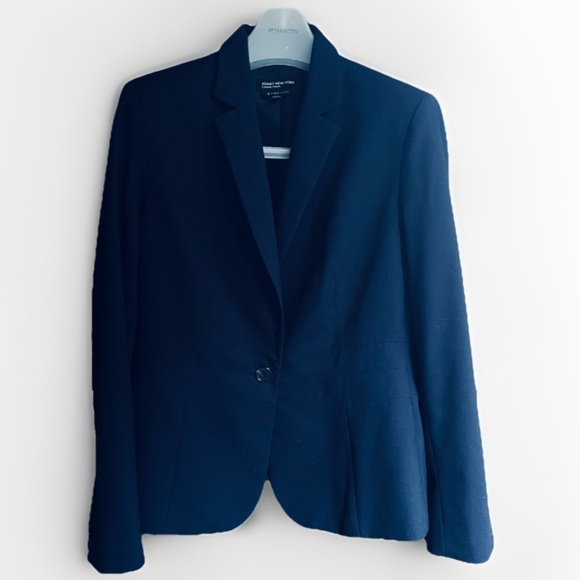 Jones New York Collection Stretch Career Navy Blue Easy Care Blazer Jacket 14 - Picture 1 of 12